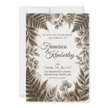 Woodland Fern Botanical Wedding Invitation