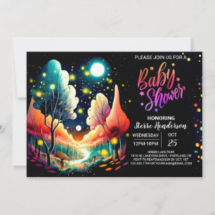 Convites Woodland Fireflies Dreamnight Chá de fraldas notur