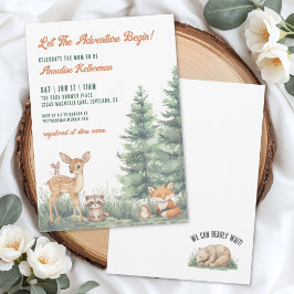 Convites Woodland Forest Animals Adventure Baby Shower