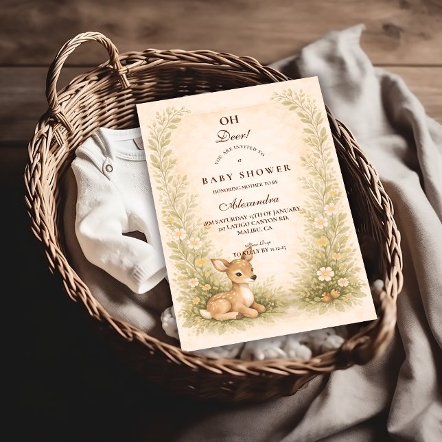 Convites Woodland Forest Baby Shower (Criador carregado)