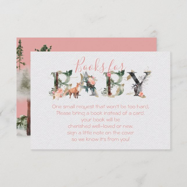 Convites Woodland Forest Books para Chá de fraldas (Frente/Verso)