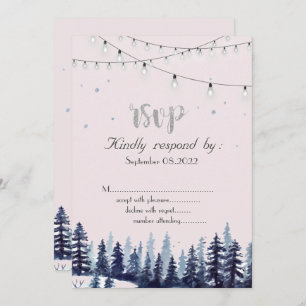 Convites Woodland,Forest,Pine Trees RSVP