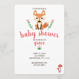 Convites Woodland Fox & Forest Animal Chá de fraldas Invite
