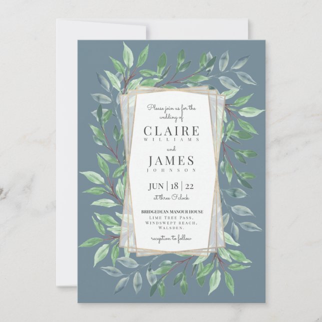 Convites Woodland Frame Wedding (Frente)
