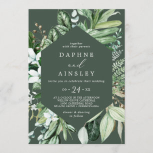Convites Woodland Greenery Hunter Casual Casual Invitation