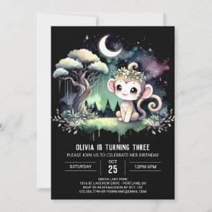 Convites Woodland Monkey Birthday