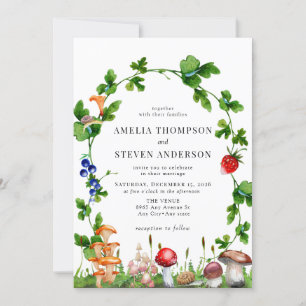 Convites Woodland Mushroom Casamento Florestal