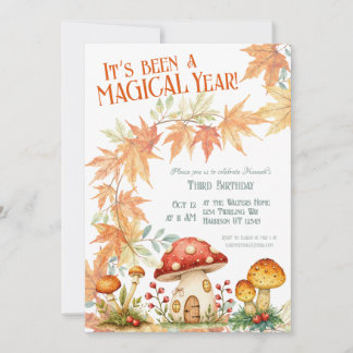 Convites Woodland Mushroom Fall Birthday