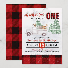 Convites Woodland Oh que graça é ser UM primeiro aniversari