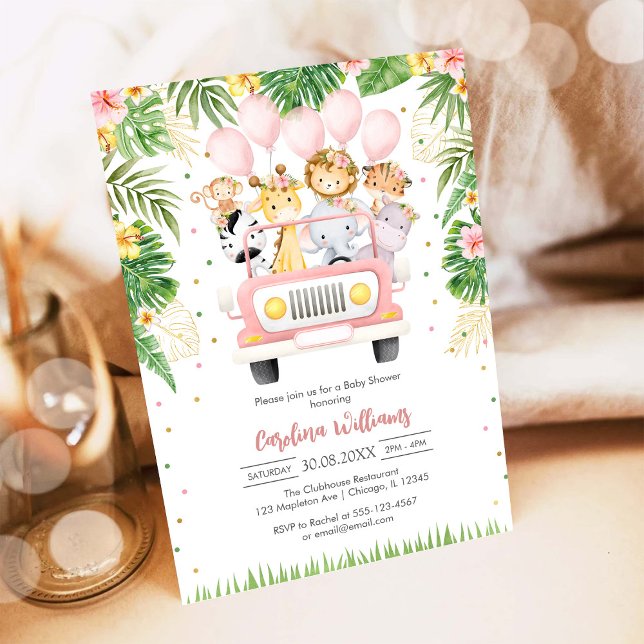 Convites Woodland Party Animals Baby Shower Invitation (Criador carregado)