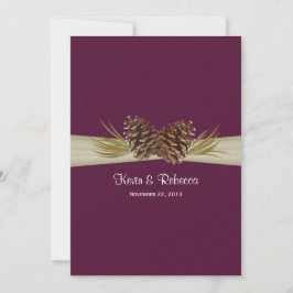 Convites Woodland Pines Deep Plum Weding