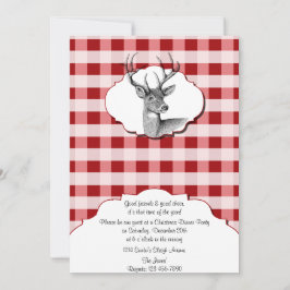 Convites Woodland Red e White verificaram Janto de Natal