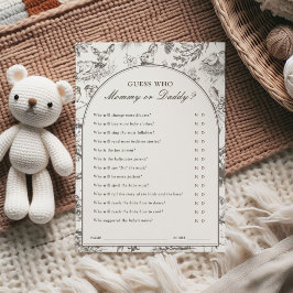 Convites Woodland Sketched Guess Who Game Card