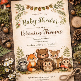 Convites Woodland Theme Adorable Forest Animals Baby Shower