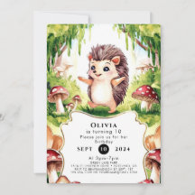 Woodland Whimsic Hedgehog Birthday