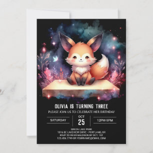 Convites Woodland Wild Fox Birthday digital
