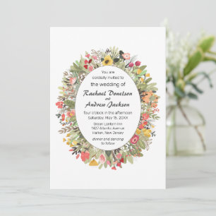 Convites Woodland Wildflower Rustic Weditation
