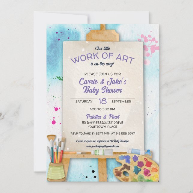 Convites Work of Art Baby Shower Invitation (Frente)