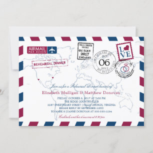 Convites World Traveler Airmail   Janto de ensaio