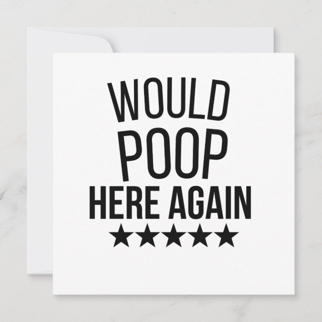 Convites Would Poop Here Again FunnCustom-Cut Vinyl Sticker (Frente)