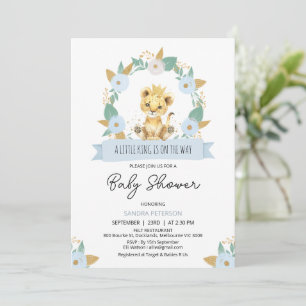 Convites Wreath Blue Floral Baby Chá de fraldas