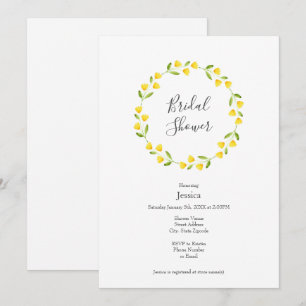 Convites Wreath Floral Amarelo