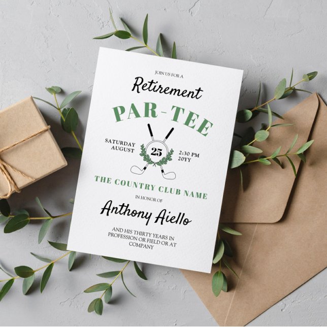 Convites Wreath Golf Themed Retirement Party (Criador carregado)