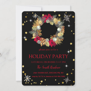 Convites Wreath Natal Elegantemente Chic