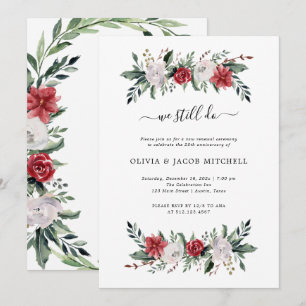 Convites Wreath Natal Renovação de Vow de Casamento Flo