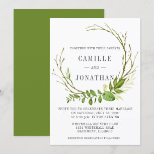 Convites Wreath Rustic Wreath Invitation