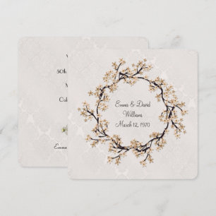 Convites Wreath sobre Damask