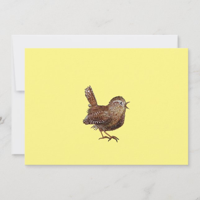 Convites Wren Bird (Troglodytes Troglodytes) cantando (Frente)