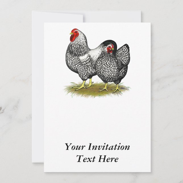 Convites Wyandotte: Par de Prata (Frente)