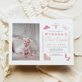 Convites WYNONA Blush Pink 1 rua Rodeio Aniversário