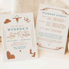 Convites WYNONA Bohemian Último Rodeo Cowgirl Bachelorette