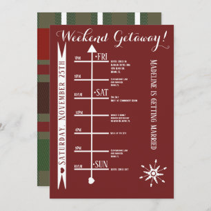 Convites Xadrez Bachelorette Weekend Getaway Itinerário