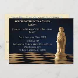 Convites Xadrez Bishop do Partido aniversário de 30 anos Az