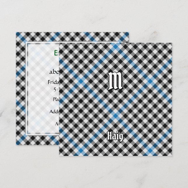 Convites Xadrez Clan Haig Check Tartan (Frente/Verso)