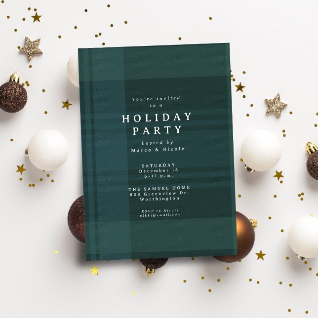 Convites Xadrez clássico de Natal simples festa de Natal ve (Criador carregado)