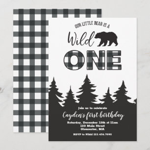 Convites Xadrez de Búfalos de Um Urso Selvagem Primeiro Co