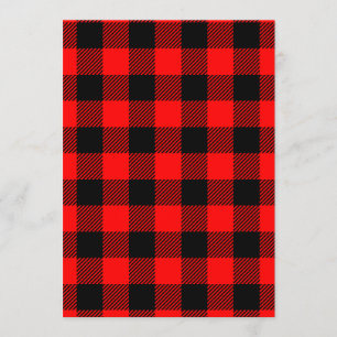 Convites Xadrez de Buffalo Check Red and Black Lumberjack D