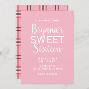 Convites Xadrez de Disquete Tinta-Chic Doce 16 Festa de ani