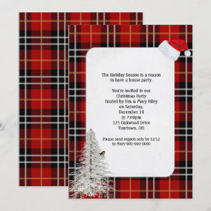 Convites xadrez de tartã escocesa do Partido Natal