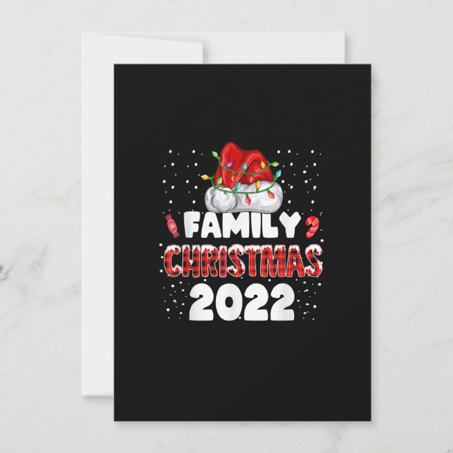 Convites Xadrez Família Natal 2022 Luzes Papais noeis Corre (Frente)