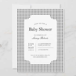 Convites Xadrez Geométrica do Retângulo Branco Preto Monocr