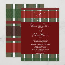 Convites Xadrez Natalino de Natal Burgundy Casamento 