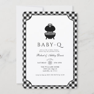 Convites Xadrez Preto e Branco Baby Q Chá de Bebê
