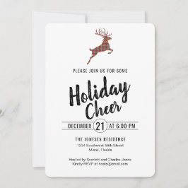 Convites Xadrez Reindeer Holiday Cheer