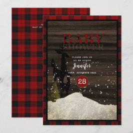 Convites Xadrez Russo Lumberjack Buffalo Chá de fraldas Sta