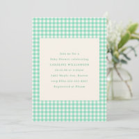 Xadrez Verde de Gingham - Chá de fraldas de Verão